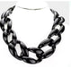 Black acrylic chain necklace , chunky acrylic necklace chain , big acrylic curb necklace , acrylic link loop necklace