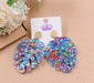 Monstera earrings , acrylic earrings , confetti earrings , multicolored earrings , Monstera leaf earring