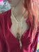 Cleavage necklace , gold fringe necklace set, cleopatra necklace, long gold chain necklace, gold bib necklace set, gold tassel and earrings