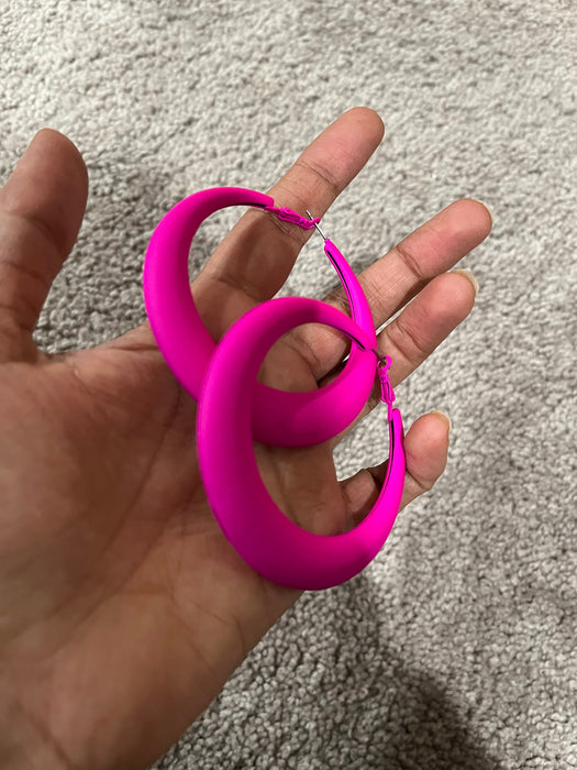 Hot pink hoops , big fuchsia hoop earrings , large pink hoops , big neon pink hoop earrings fuchsia , hoops 2.5 inch