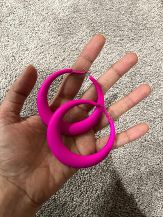 Hot pink hoops , big fuchsia hoop earrings , large pink hoops , big neon pink hoop earrings fuchsia , hoops 2.5 inch