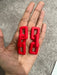 Red acrylic earrings , acrylic chain earrings , red curb earrings , red chunky loop earring