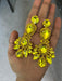 Big Yellow earrings , large yellow jonquil earrings , yellow rhinestone earrings ,yellow crystal earrings , chandelier huge pierced