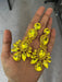 Big Yellow earrings , large yellow jonquil earrings , yellow rhinestone earrings ,yellow crystal earrings , chandelier huge pierced