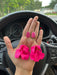 Hot pink earrings , pink acrylic earrings , fuchsia earrings , fuchsia flower earrings , chunky pink earrings ,pink flower statement
