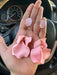 Light pink earrings , pink acrylic earrings , pink earrings , baby pink flower earrings , chunky pink earrings ,pink flower statement