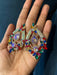 Large chandelier earring , multicolored earrings , big crystal earrings , big red earrings , big blue earrings ,