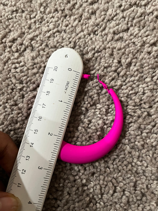 Hot pink hoops , big fuchsia hoop earrings , large pink hoops , big neon pink hoop earrings fuchsia , hoops 2.5 inch