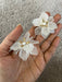 Big White flower stud earrings , Large white stud earrings , large Snow White earrings , white earrings , big white earrings plastic floral