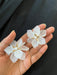 Big White flower stud earrings , Large white stud earrings , large Snow White earrings , white earrings , big white earrings plastic floral