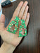 Big green earrings , bright green rhinestone earrings , Large green earrings , pear lime green gold earrings , green pageant crystal
