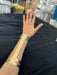 Huge wide gold cuff bracelet chunky bangle arm cuff costume pageant showgirl metal wedding statement armor
