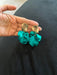 Green flower earrings , dark green petal earrings , green acrylic earrings , rose petal earrings pine green forest