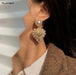 Gold Cream pearl earrings , long gold pearl earrings , long cream earrings , cream bride earrings , white pearl earring gold heart