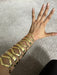Huge wide gold cuff bracelet chunky bangle arm cuff costume pageant showgirl metal wedding statement armor