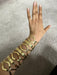 Huge wide gold cuff bracelet chunky bangle arm cuff costume pageant showgirl metal wedding statement armor
