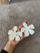 White flower earrings , huge white feathered earrings , large Snow White earrings , white earrings , big long white earrings acrylic floral