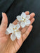 Big White flower stud earrings , Large white stud earrings , large Snow White earrings , white earrings , big white earrings plastic floral