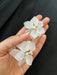 Big White flower stud earrings , Large white stud earrings , large Snow White earrings , white earrings , big white earrings plastic floral