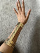 Huge wide gold cuff bracelet chunky bangle arm cuff costume pageant showgirl metal wedding statement armor