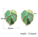 Green stud earrings , green leaf earrings , green enamel earrings , big green stud earrings