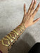 Huge wide gold cuff bracelet chunky bangle arm cuff costume pageant showgirl metal wedding statement armor