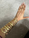Huge wide gold cuff bracelet chunky bangle arm cuff costume pageant showgirl metal wedding statement armor