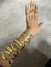 Huge wide gold cuff bracelet chunky bangle arm cuff costume pageant showgirl metal wedding statement armor
