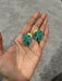 Green stud earrings , green leaf earrings , green enamel earrings , big green stud earrings