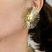 Big gold earrings , gold studs large , huge gold stud earring , round gold earrings , chunky gold studs sunburst round