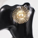 Big gold earrings , gold studs large , huge gold stud earring , round gold earrings , chunky gold studs sunburst round