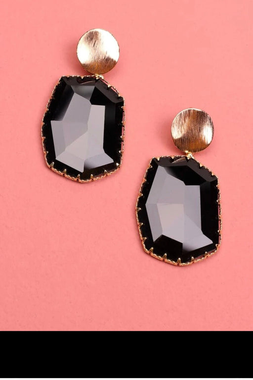 black statement earrings , black glass crystal earrings , black gold earrings , black wedding earrings chunky