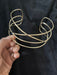 Chunky gold necklace, gold cuff choker big gold necklace , gold statement necklace, oversized , gold large necklace metal statement