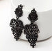 Long black earrings , black metal earrings , elegant black earrings , vintage style party black wedding earrings
