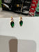 Pink and green earrings, aka earrings , small light pink dark Green crystal earrings, green pink , green teardrop, jungle green earrings