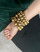 Gold statement bracelet , chunky gold bead bracelet wide gold cuff large bold acrylic boho chunky womens caramel layered