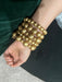 Gold statement bracelet , chunky gold bead bracelet wide gold cuff large bold acrylic boho chunky womens caramel layered