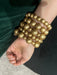 Gold statement bracelet , chunky gold bead bracelet wide gold cuff large bold acrylic boho chunky womens caramel layered