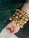 Gold statement bracelet , chunky gold bead bracelet wide gold cuff large bold acrylic boho chunky womens caramel layered