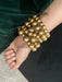Gold statement bracelet , chunky gold bead bracelet wide gold cuff large bold acrylic boho chunky womens caramel layered