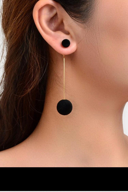 Black ball earrings , black lightweight jacket earrings , chunky black earrings , big black link , black gold statement earrings