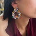 Large chandelier earring , multicolored earrings , big crystal earrings , big red earrings , big blue earrings , teal purple pink
