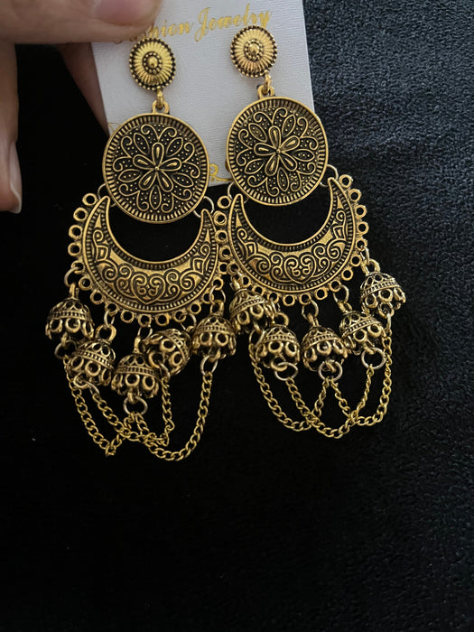 Long gold earrings ,big gold fringe earrings , gold wedding earrings , big gold earrings , large , gold chandelier earring oxidized