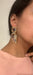 Large Gold clear earrings, chunky clear white and gold earrings, gold clear acrylic crystal earrings , bold statement earrings 3.75”