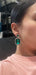 Dark Green earrings , tear drop forest green crystal Rhinestone rectangle Crystal Pageant green Earrings