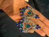 Big Blue earrings ,large Royal blue earrings , light blue crystal earrings, blue chandelier rhinestone earrings crystal aquamarine