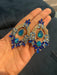 Big Blue earrings ,large Royal blue earrings , light blue crystal earrings, blue chandelier rhinestone earrings crystal aquamarine