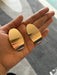 Big gold earrings , gold studs large brushed metal earring , huge gold stud earring , oval gold earrings , chunky gold studs big