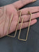 Large gold hoop earrings , gold hoops , big gold hoop earrings , chunky square rectangle gold hoop earrings