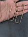 Large gold hoop earrings , gold hoops , big gold hoop earrings , chunky square rectangle gold hoop earrings
